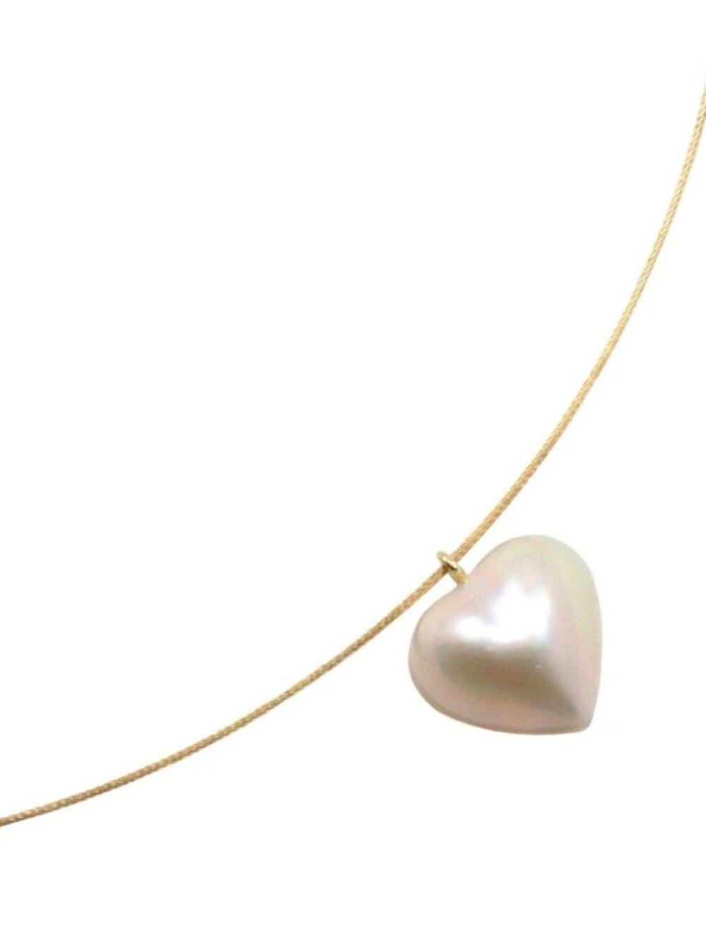 TASAKI Omega Chain Heart Necklace Mabe Pearl K18 yellow gold/Pearl 2.6g Women